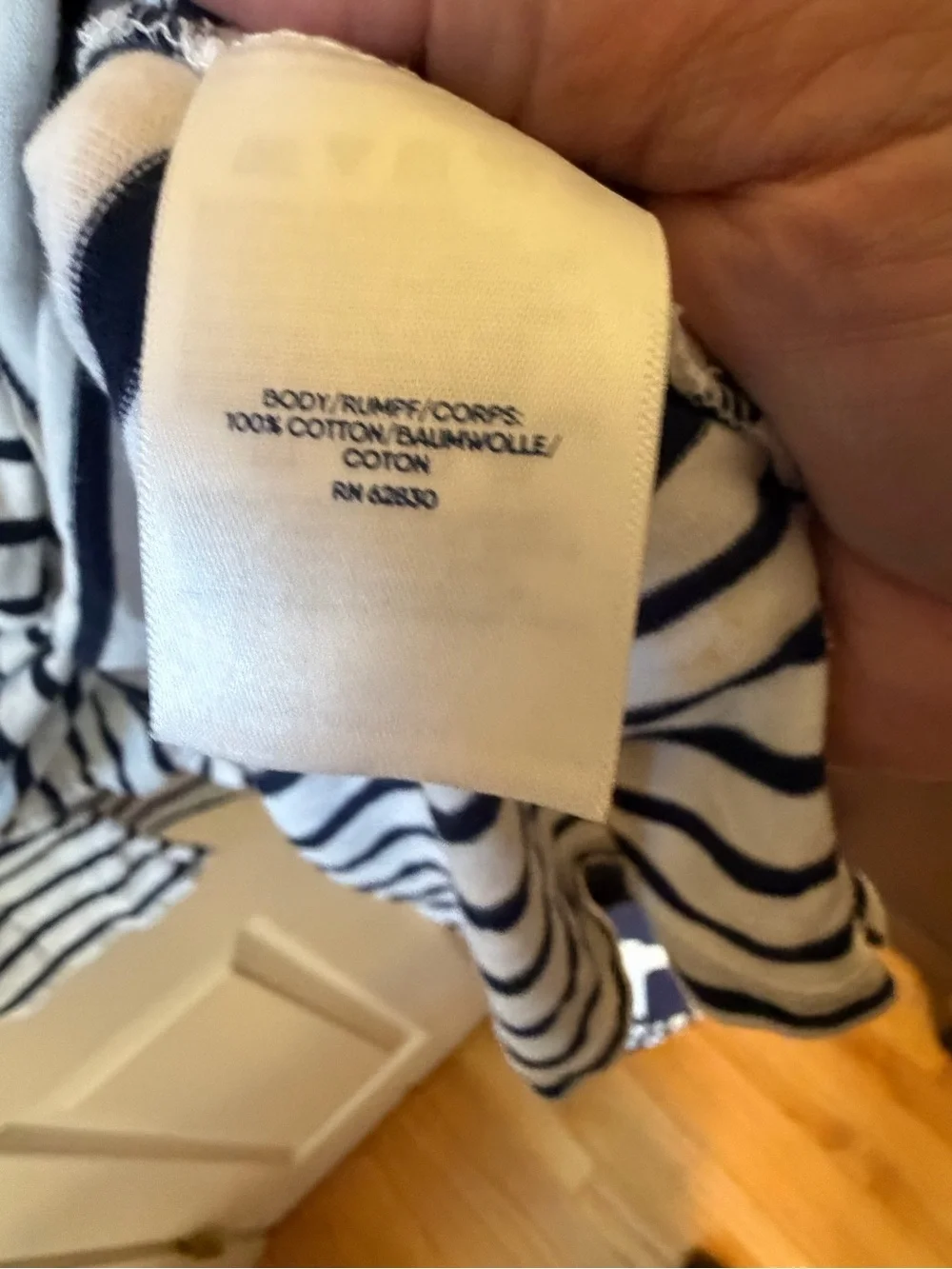 Lands' End 100% Cotton Striped Hooded Tunic Cover Up Plus Size 2X 20W 22W